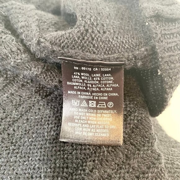 Anthro Moth dark heather gray lace knit detail wool alpaca blend sweater - Picture 9 of 9